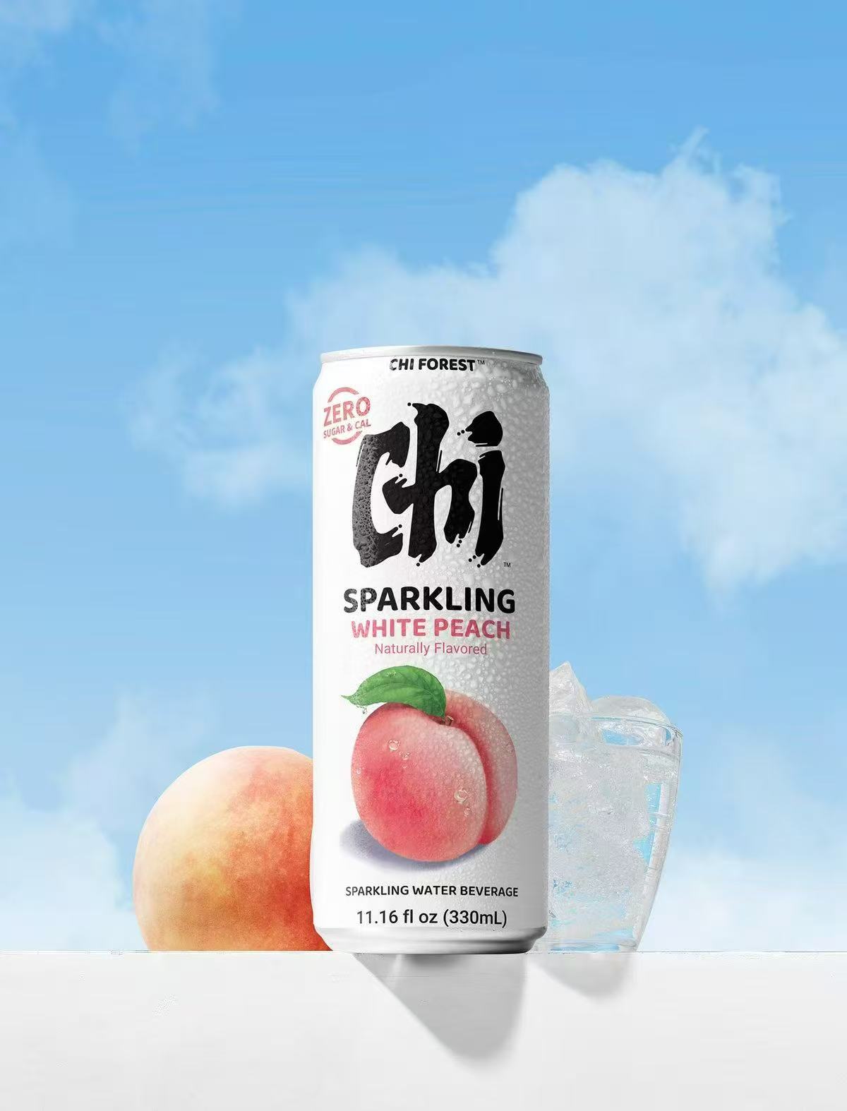 Weißer Pfirsich Sparkling Water – 0 Zucker, 0 Kalorien – Erfrischend Fruchtig